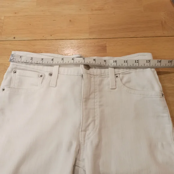 J Crew Flare Crop Jean in White Denim Signature Stretch Women's 25 - Picture 13 of 16